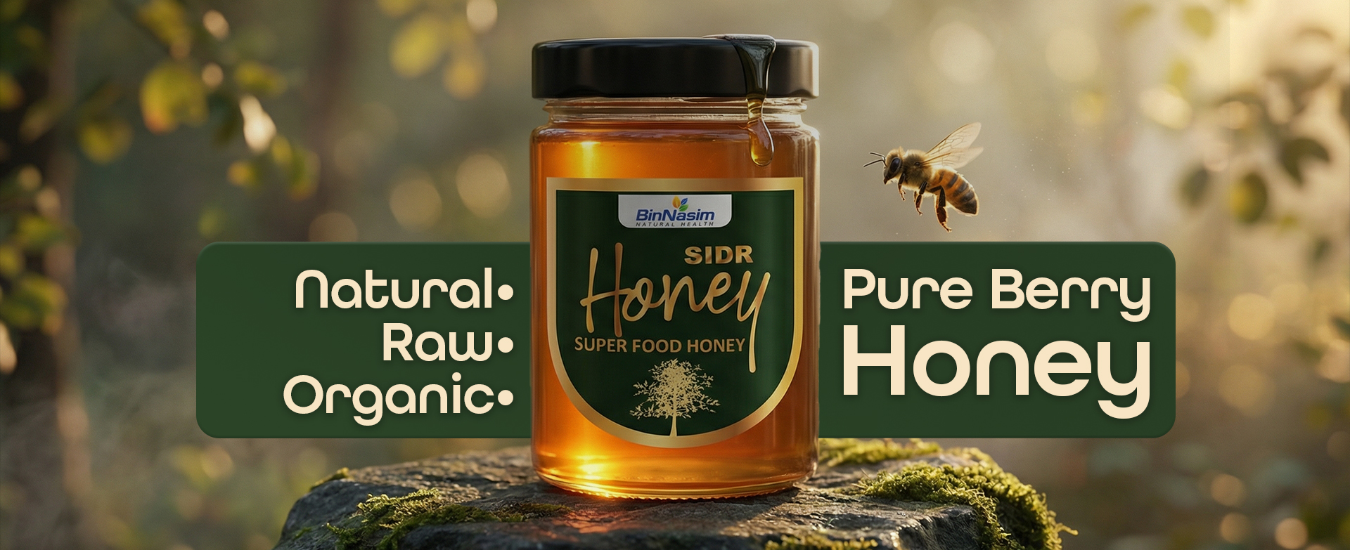 Sidr honey jar of Bin Nasim brand.