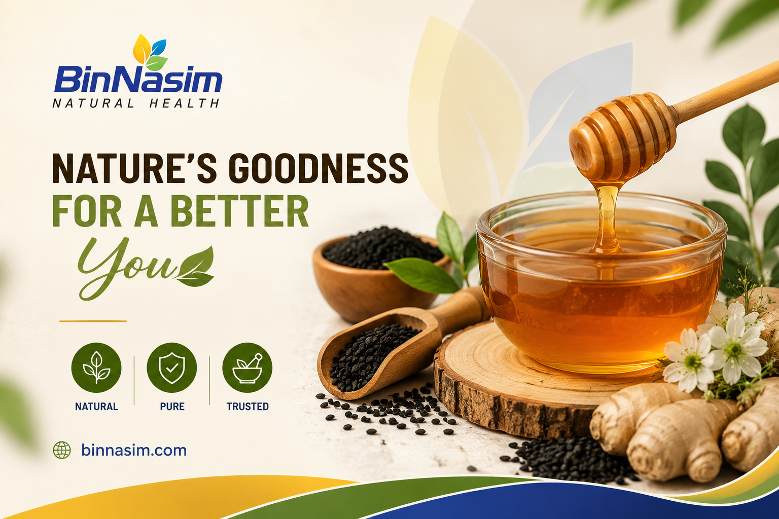 Jar of Bin Nasim black seed honey, a natural cough treatment remedy